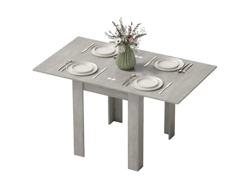  Table à manger extensible 4 à 6 personnes en panneau de particules gris 70-140 cm  - Conforama B