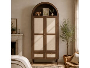 Armoire 2 porte(s) 2 tiroir(s) <strong>DZMDIP</strong> <strong></strong> coloris bois foncé largeur 55 cm
