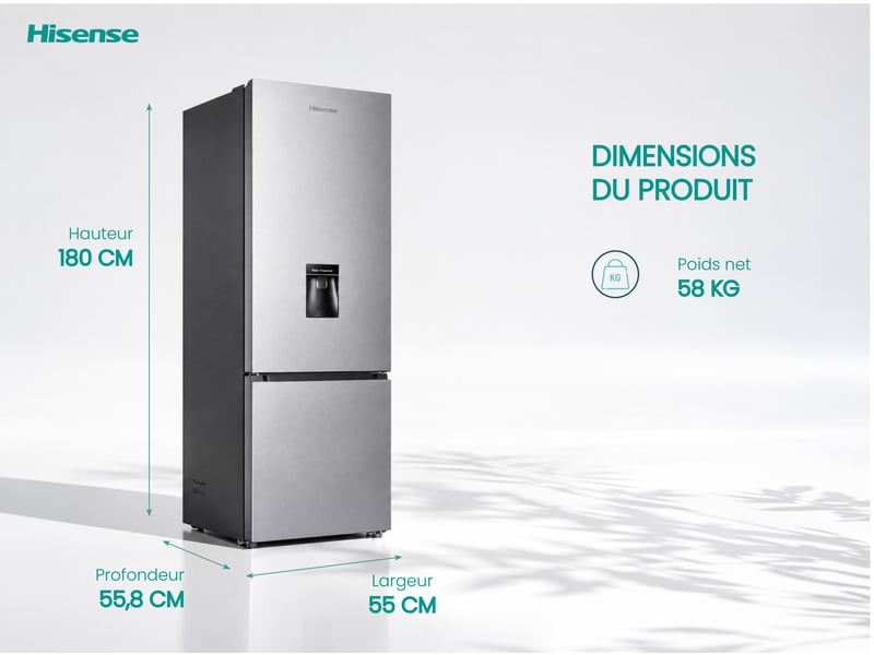 Réfrigérateur combiné (congél en bas) HISENSE RB343D4WDC - Conforama C