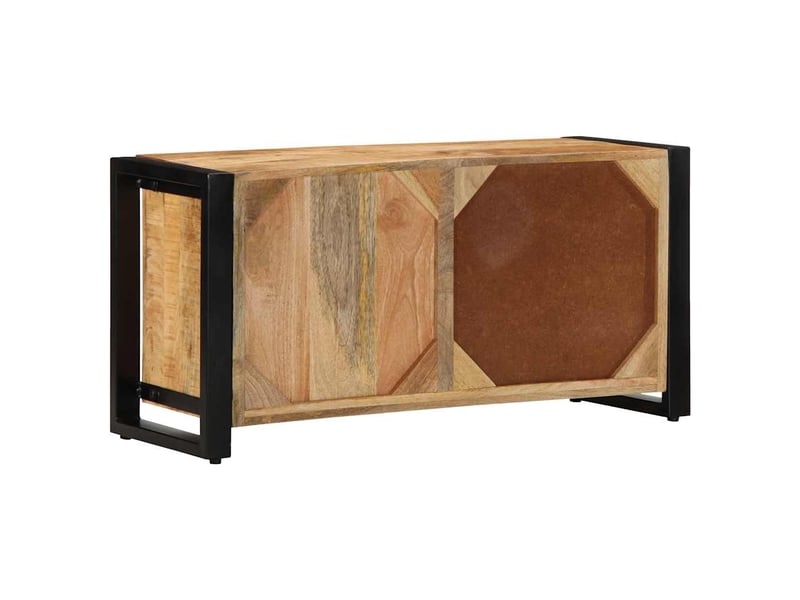  Meuble tv - banc tv - meuble de rangement 80x30x40 cm bois massif de manguier brut  - Conforama E