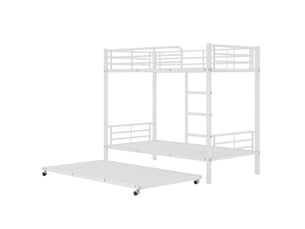 Lit superposé 90x200 cm <strong></strong>  <strong>Qualité haut de gamme</strong> coloris blanc