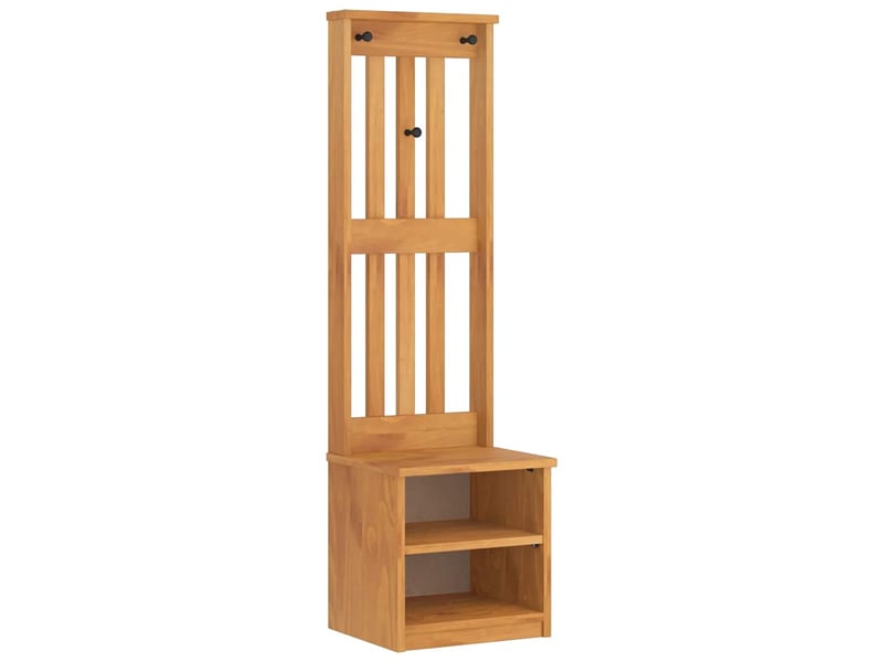  Porte manteau couloir sandnes 45x40x159,5 cm bois massif pin shl23409  - Conforama A