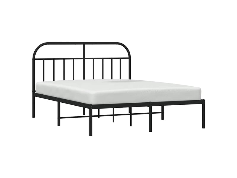Lit double- lit adulte - cadre de lit métal sans matelas avec tête de lit noir 135x190cm - Conforama D