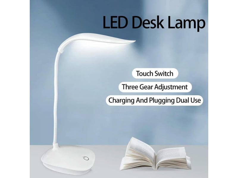  Lampadaire de bureau portable, rechargeable – variateur tactile, protection oculaire, pour étude et travail-blanc  - Conforama B