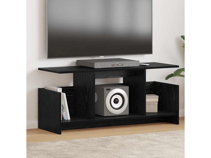  Meuble tv - banc tv - meuble de rangement 102 x 35 x 45 cm chêne noir bois d'ingénierie  - Conforama B