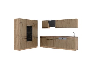 Vicco cuisine, chêne artisanchêne doré, 180cm sans plan de travail