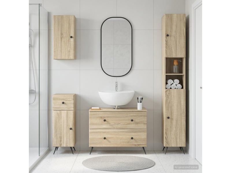 Ensemble de 4 pièces d'armoires de salle de bain breda cf63249 - Conforama B