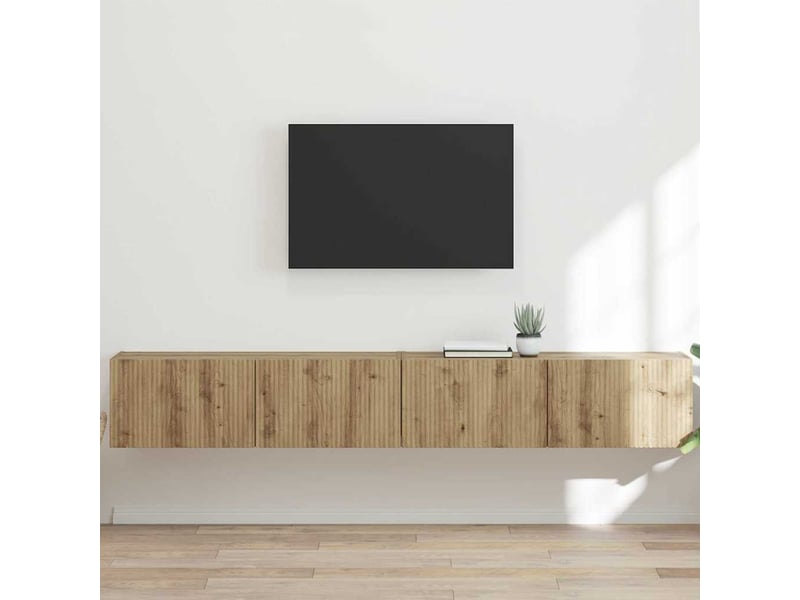 Meuble tv mural 2 pcs chêne artisan bois d'ingénierie - Conforama B