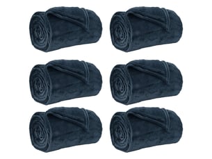 Couverture jetée de canapé 6 pcs bleu marine 150x200 cm 4.68 kg