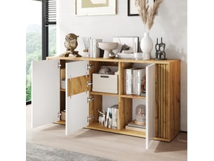 Buffet 3 porte(s)   <strong>VIVRYN</strong> <strong></strong> - 140 cm coloris bicolore 