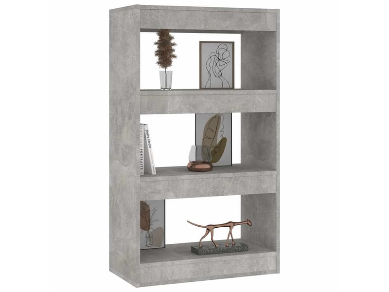  Bibliothèque, séparateur de pièce gris béton bois d'ingénierie  - Conforama D