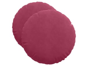 Lot de 2 coussins de siège, coussins décoratifs velours bordeaux ø50 x 19 cm cf59887
