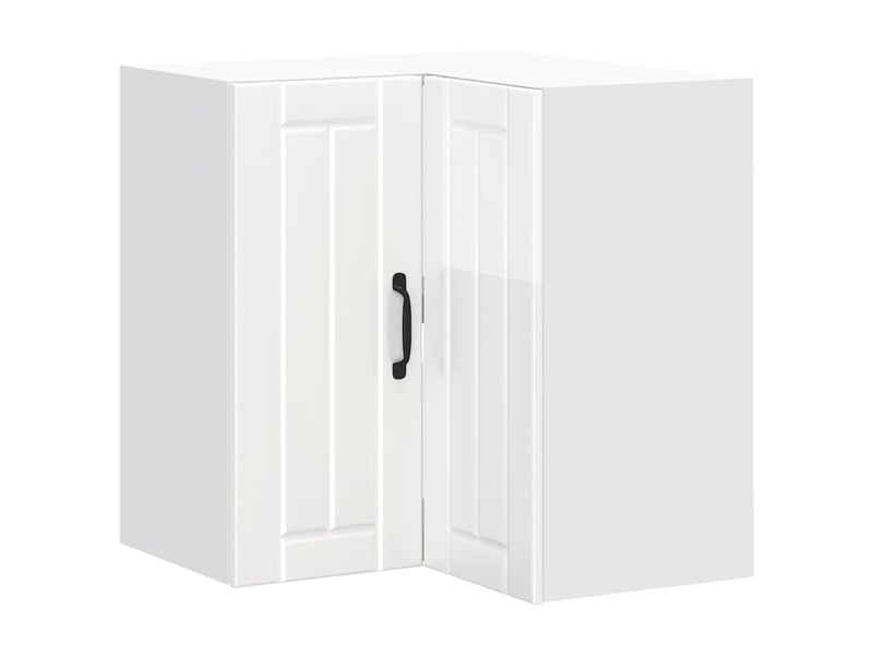 Meuble de rangement, armoire murale d'angle de cuisine lucca blanc brillant - Conforama A