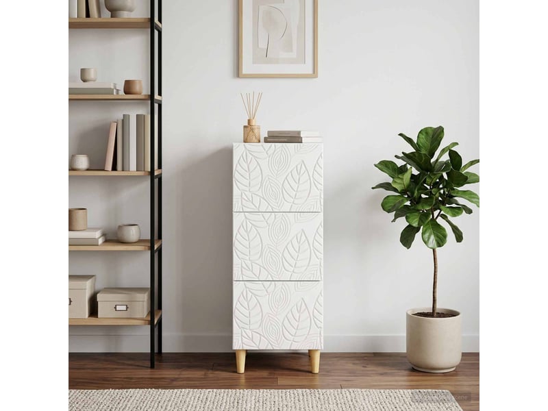 Armoire de rangement bureau, armoire à tiroirs blanc brillant 33 x 34,5 x 90 cm shl644 - Conforama C