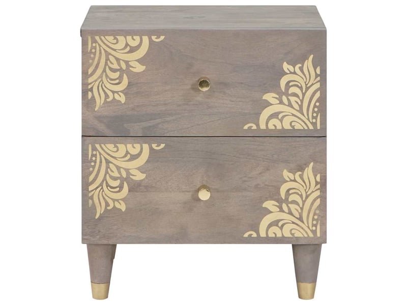  Table de chevet - cabinet de chevet - table de nuit 2 pièces gris 40 x 33 x 46 cm  - Conforama C