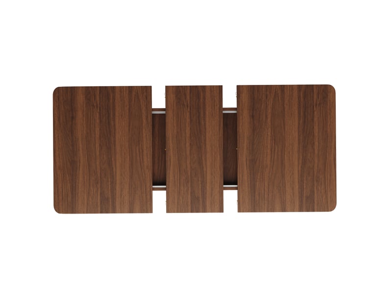  Table à manger extensible 120x160 cm pieds en v rainurés mdf métal marron  - Conforama D