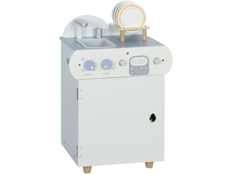  Lave-vaisselle jouet 36x26x52 cm 32 pièces bois bleu clair  - Conforama A