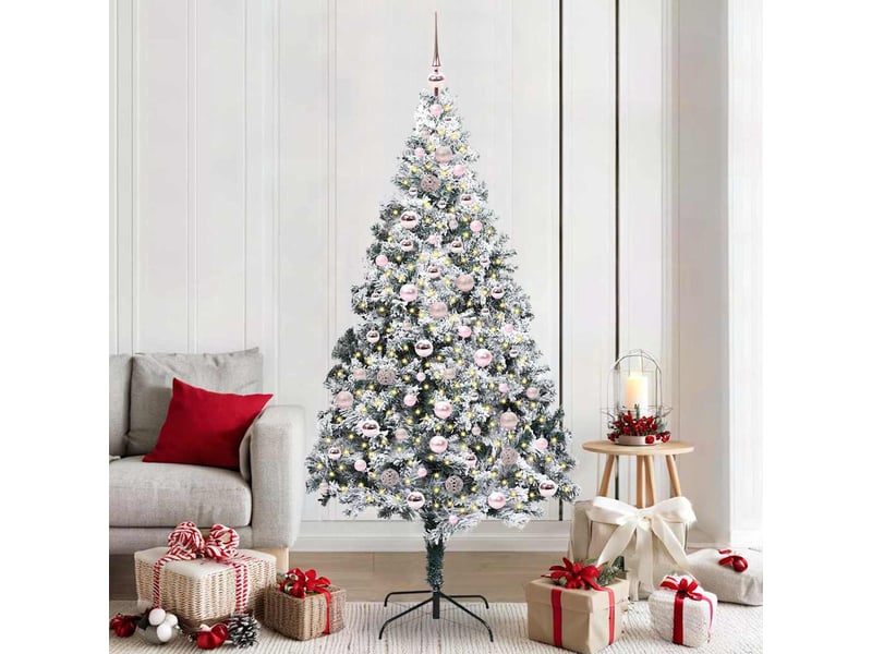 Sapin de noël artificiel, arbre de noël blanc 210 cm pvc, acier et plastique shl5332 - Conforama B