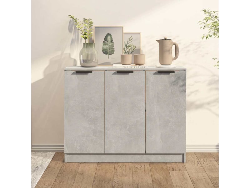 Buffet - bahut - meuble de rangement gris béton 90,5x30x70 cm bois d'ingénierie  - Conforama B