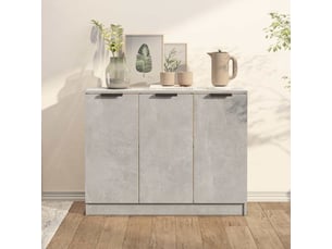Buffet - bahut - meuble de rangement gris béton 90,5x30x70 cm bois d'ingénierie