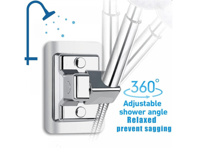  Supports de pommeau de douche,réglable 360°,support mural pour pommeau de douche,sans percage,ventouse pommeau de douche  - Conforama D