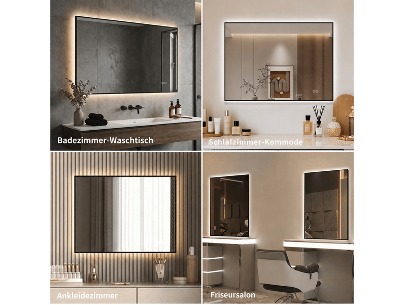  Miroir de salle de bains led 60x80 cm anti-buée aluminium argenté  - Conforama D
