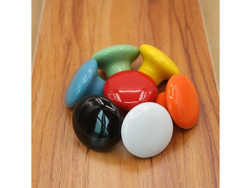 Lot de 10 boutons ronds en céramique, poignées décoratives pour portes de chambre à coucher et de chambre d'enfant - Conforama C