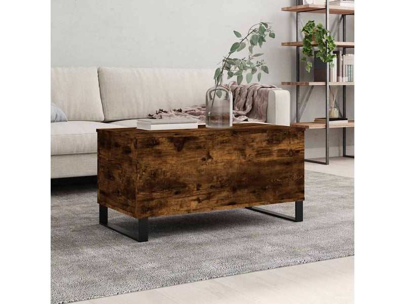  Table basse | table de salon chêne fumé 90x44,5x45 cm bois d'ingénierie  - Conforama B