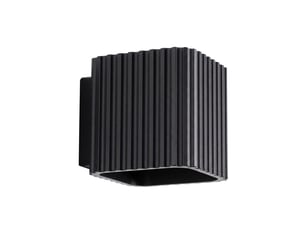 Applique riff noire g9 aluminium moderne 10x10x12cm