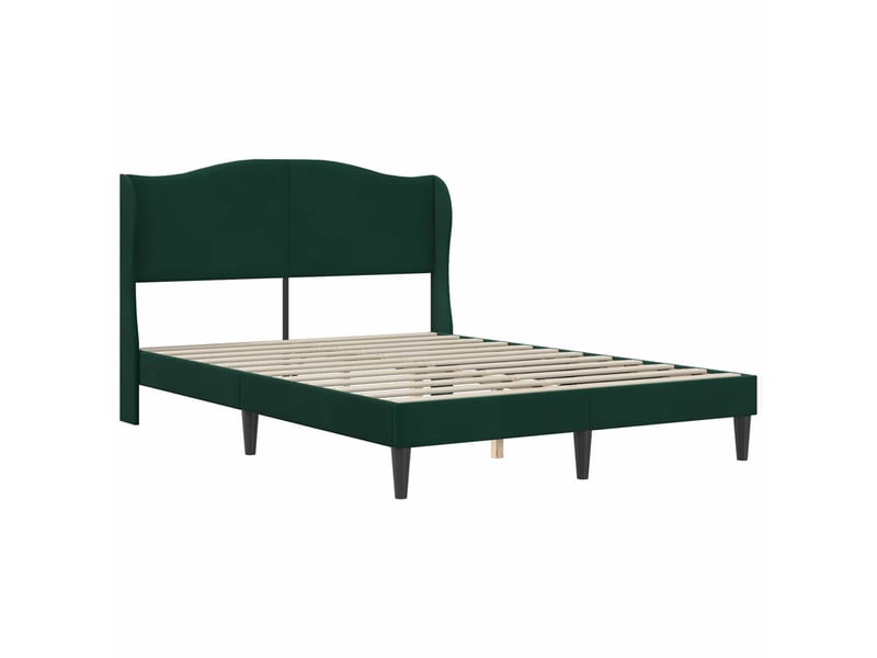 Lit double- lit adulte - cadre de lit avec tête de lit vert foncé 120 x 190 cm velours - Conforama B