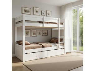 Lit superposé 140x200 cm <strong></strong>  <strong></strong> coloris blanc