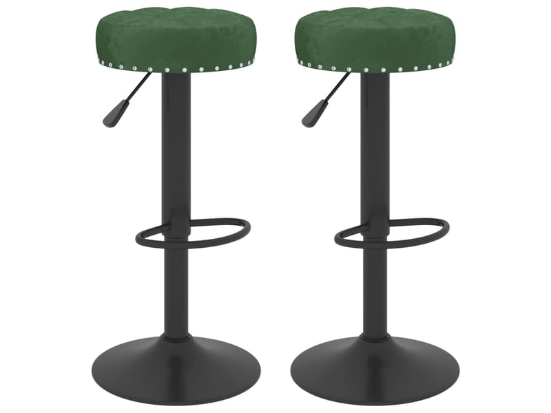 Lot de 2 tabouret de bar, chaise de bar vert foncé velours shl83095  - Conforama B