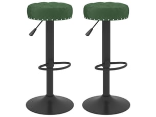 Lot de 2 tabouret de bar, chaise de bar vert foncé velours shl83095