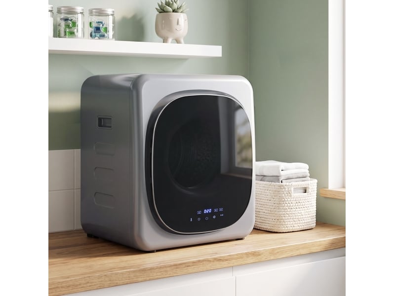  Sèche-linge à évacuation compact 48 x 40 x 56 cm argent, tambour en acier inoxydable, 6 programmes temporisés  - Conforama B