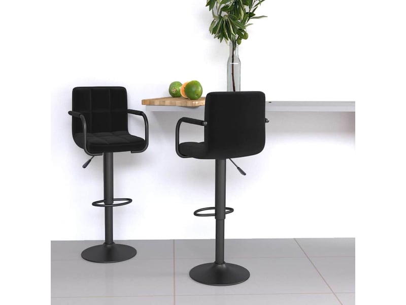  Lot de 2 tabouret de bar, chaise de bar noir tissu shl30048  - Conforama B