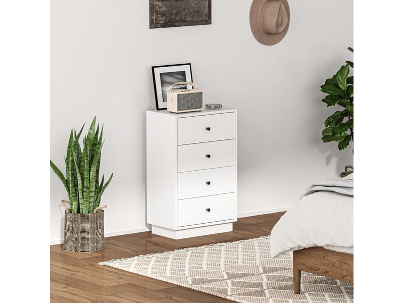  Commode à 4 tiroirs blanche 47 x 29 x 75 cm  - Conforama B