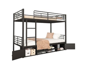 Lit mezzanine 180x200 cm SOGEU coloris noir