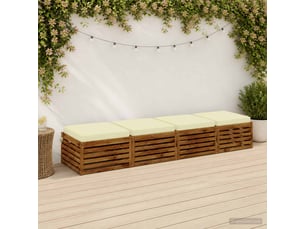 Lot de 4 coussins de siège, coussins d'assise soest 100 % polyester crème cf60383