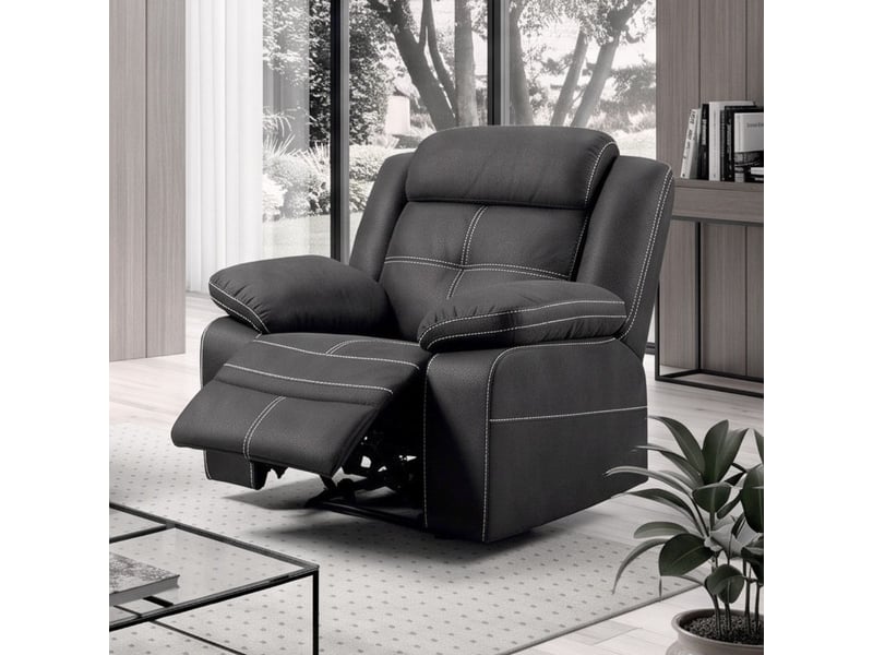  Fauteuil relax électrique tissu aspect peau gris - adolis ADOLIS - Conforama B