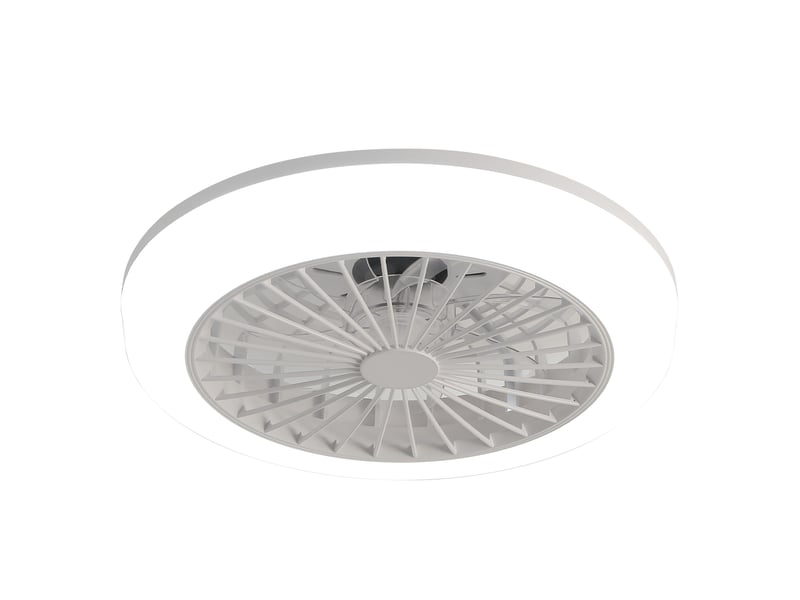 Ventilateur de plafond 46 cm - blanc - led 60 w dimmable, télécommande, moteur dc réversible silencieux - Conforama D