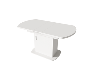 Table à manger extensible ovale 110130 cm avec rangement intégré blanc