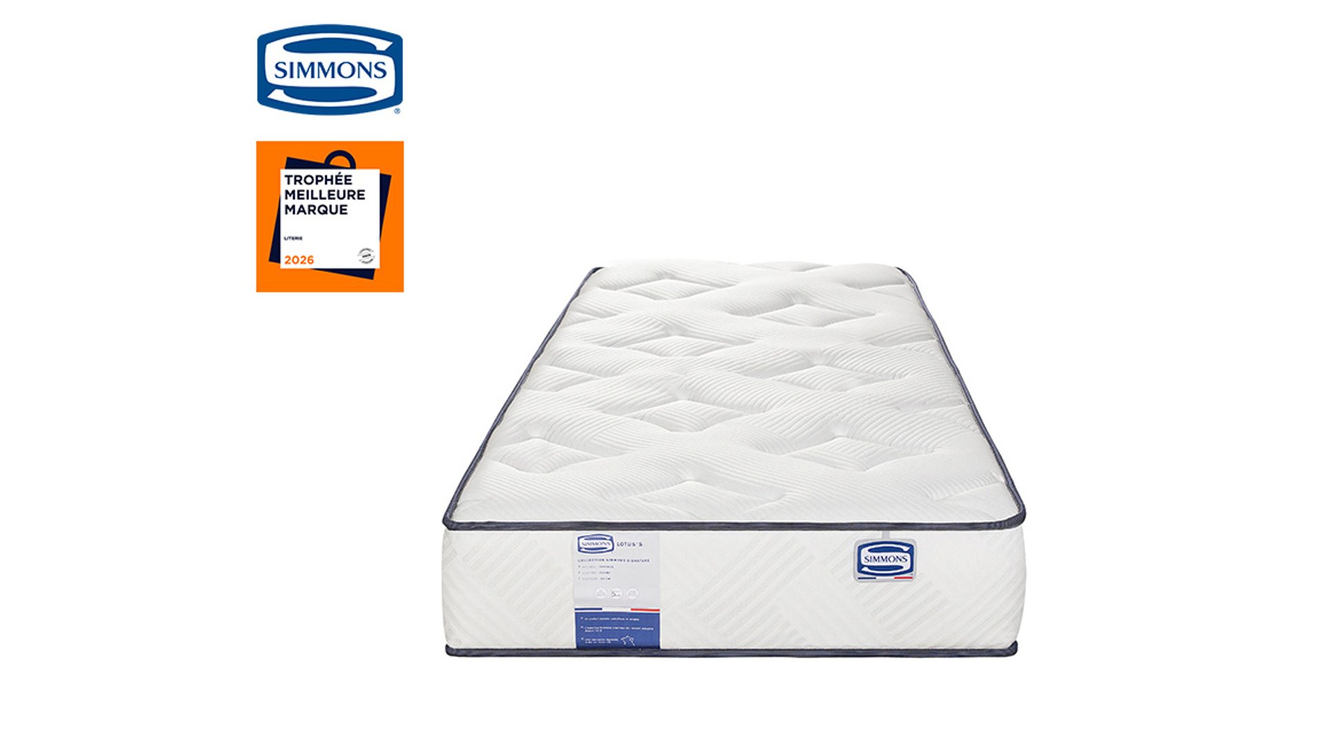 MATELAS RESSORTS ENSACHÉS 90X190 CM SIMMONS LOTUS