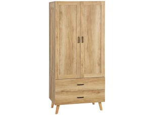 Armoire à vêtements armoire de rangement 2 portes et 2 tiroirs 80 x 54 x 180 cm - avec tringle