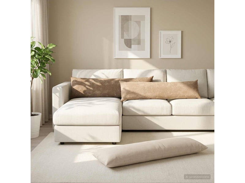  Lot de 2 housses de coussin heerlen crème 40 x 145 cm tissu chenille cf49096  - Conforama B