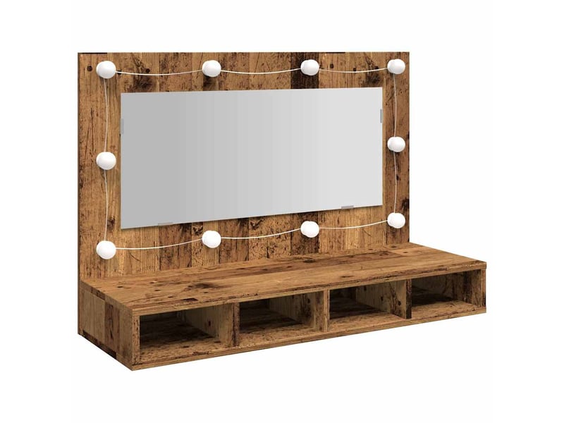 Armoire à miroir avec led vieux bois 90x31.5x62 cm - Conforama A