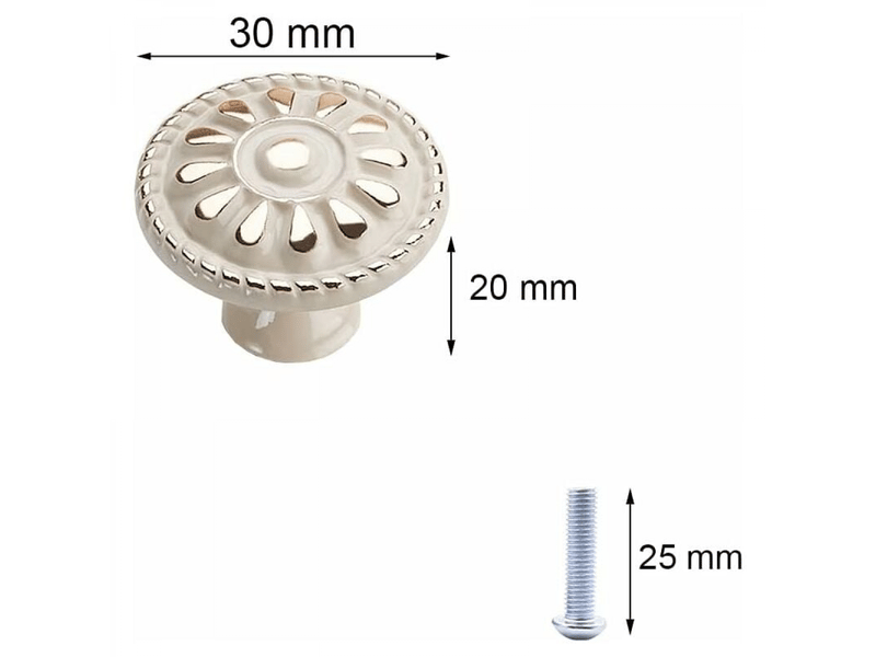  Jeu de 8 boutons pour meubles, poignées rondes pour tiroirs, boutons pour armoires, boutons pour tiroirs, poignées pour tiroirs d'armoires de cuisine  - Conforama C