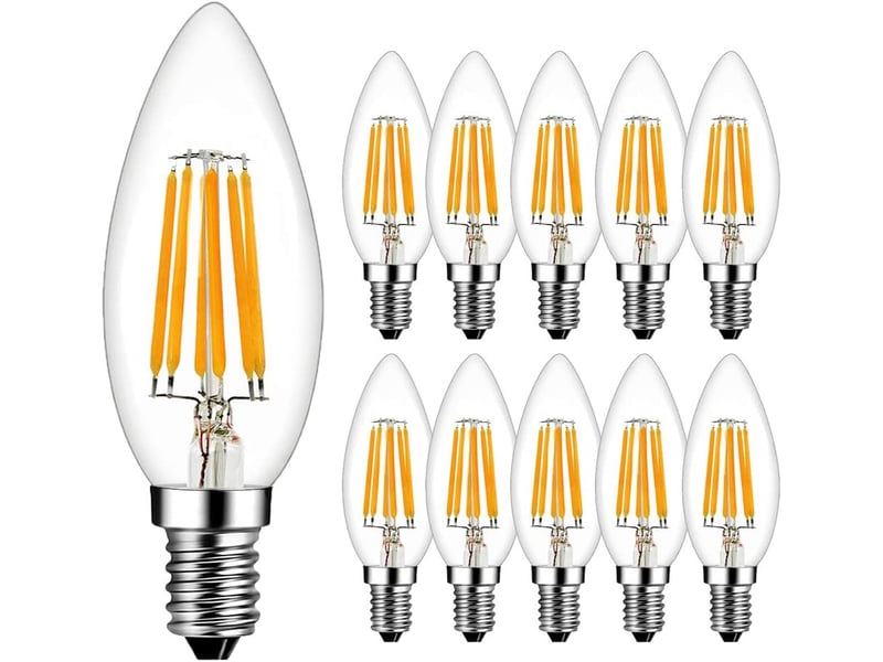  10 ampoules e14 flamme 6w 2700k 600lm  - Conforama A