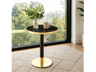 Table d’appoint ronde, table salon moderne table, design moderne, pratique, plateau mdf, piètement métal, coloris noir