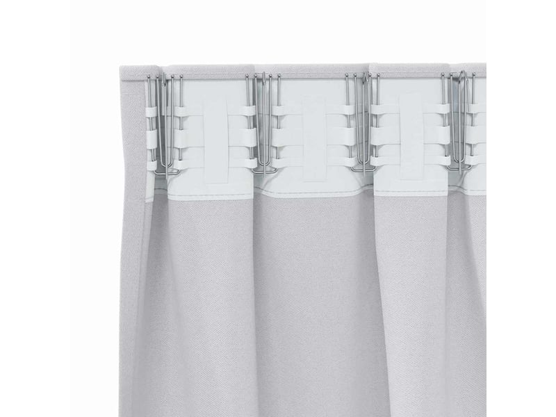 Lot de 2 rideaux occultants, rideaux black-out avec anneaux gris pâle 225 x 140 cm cf44664 - Conforama E