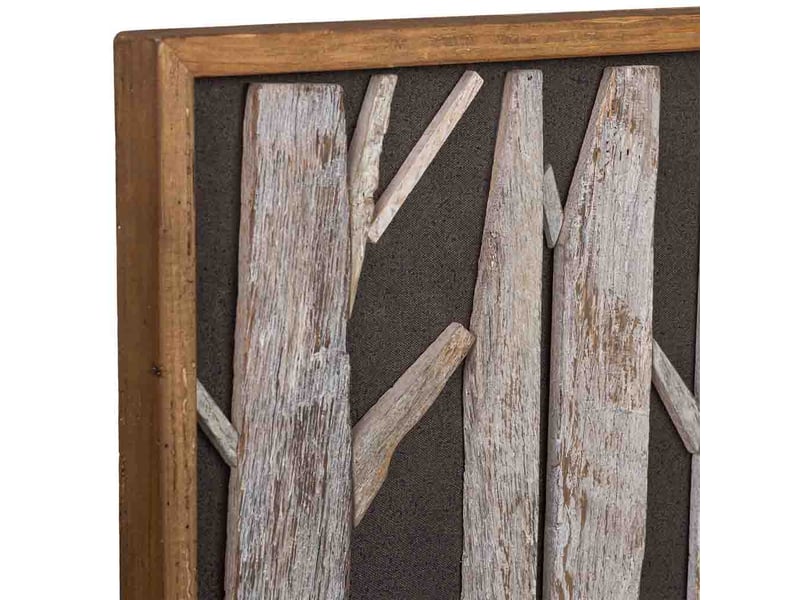  Tableau artisanal en bois recyclé relief noir et blanc  82x4x62h cm  - Conforama E